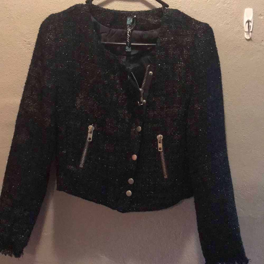 Buckle zipper blazer.